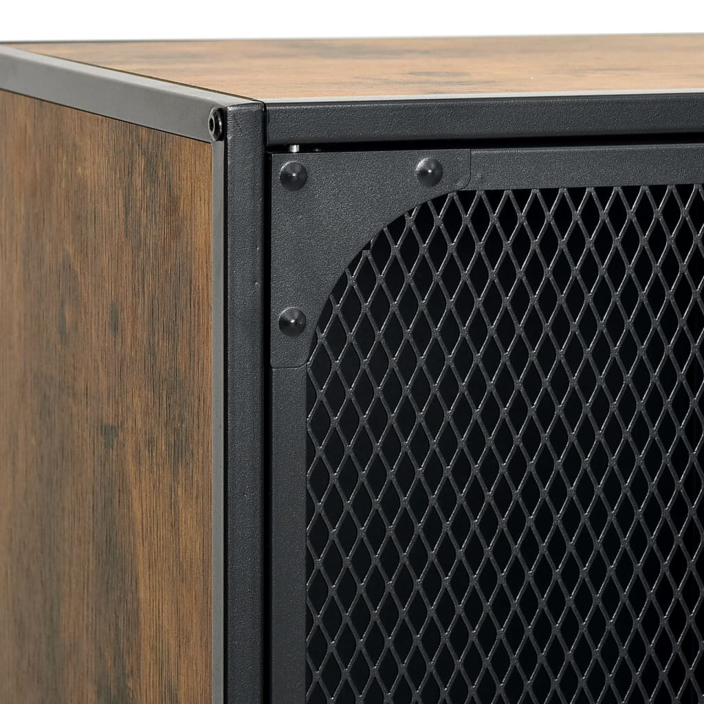 Opbergkasten 2 st 72x36x82 cm metaal en MDF rustiek bruin – afbeelding 8