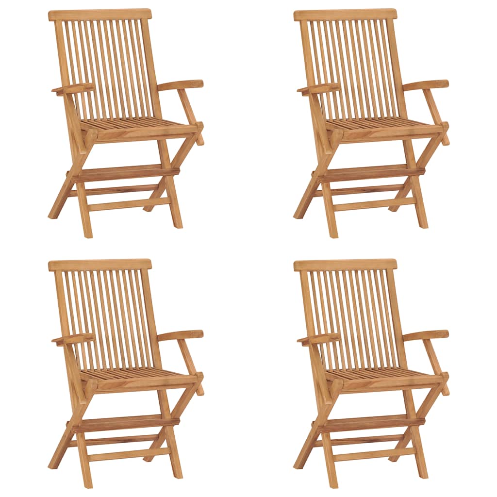 Tuinstoelen 4 st inklapbaar massief teakhout
