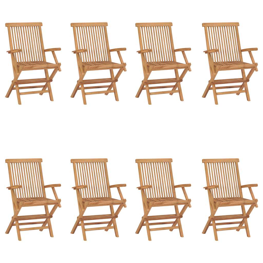 Tuinstoelen 8 st inklapbaar massief teakhout