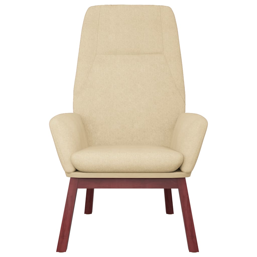 Relaxstoel met voetenbank stof crèmekleurig – afbeelding 4