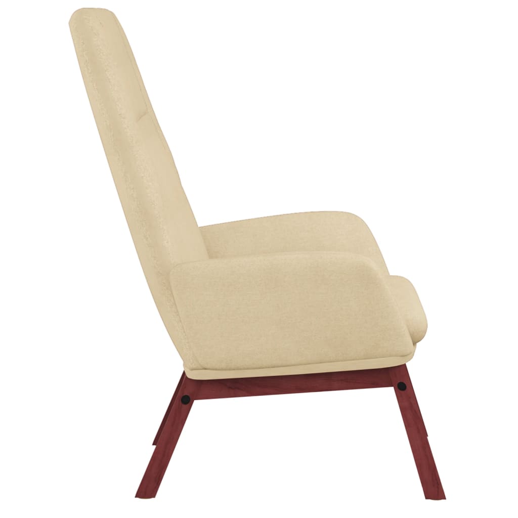 Relaxstoel met voetenbank stof crèmekleurig – afbeelding 5