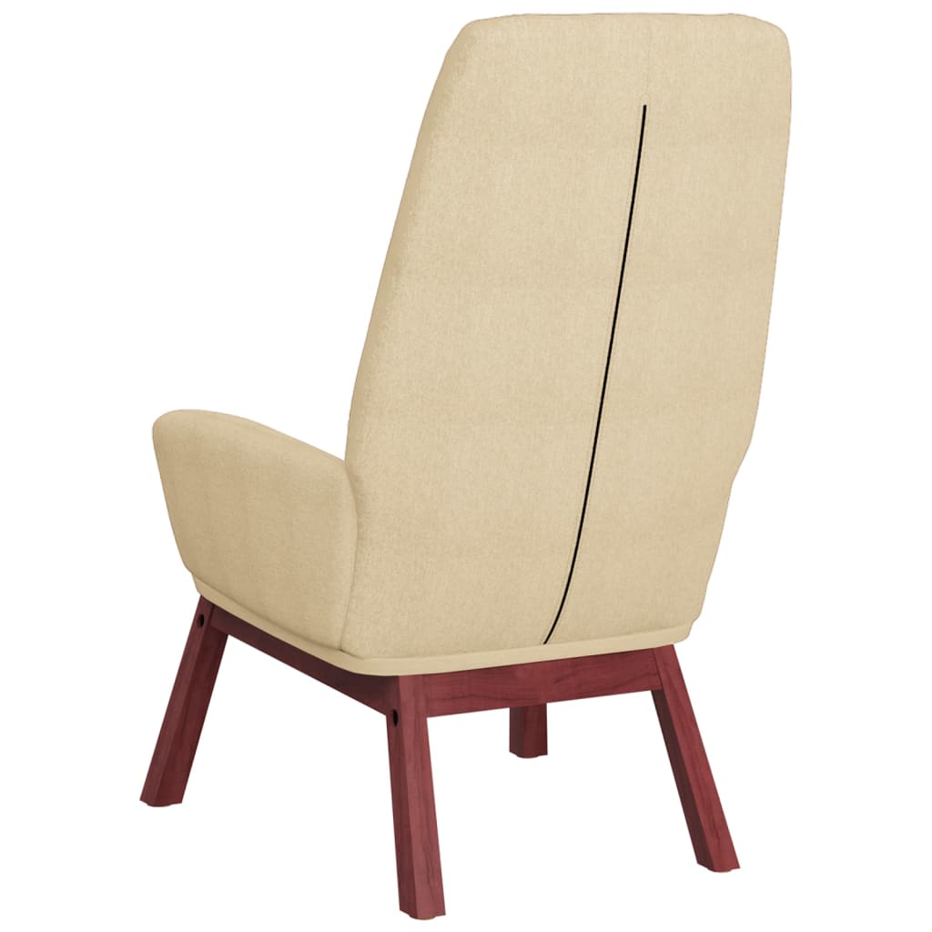 Relaxstoel met voetenbank stof crèmekleurig – afbeelding 6
