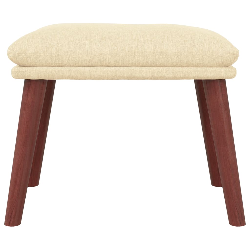 Relaxstoel met voetenbank stof crèmekleurig – afbeelding 7