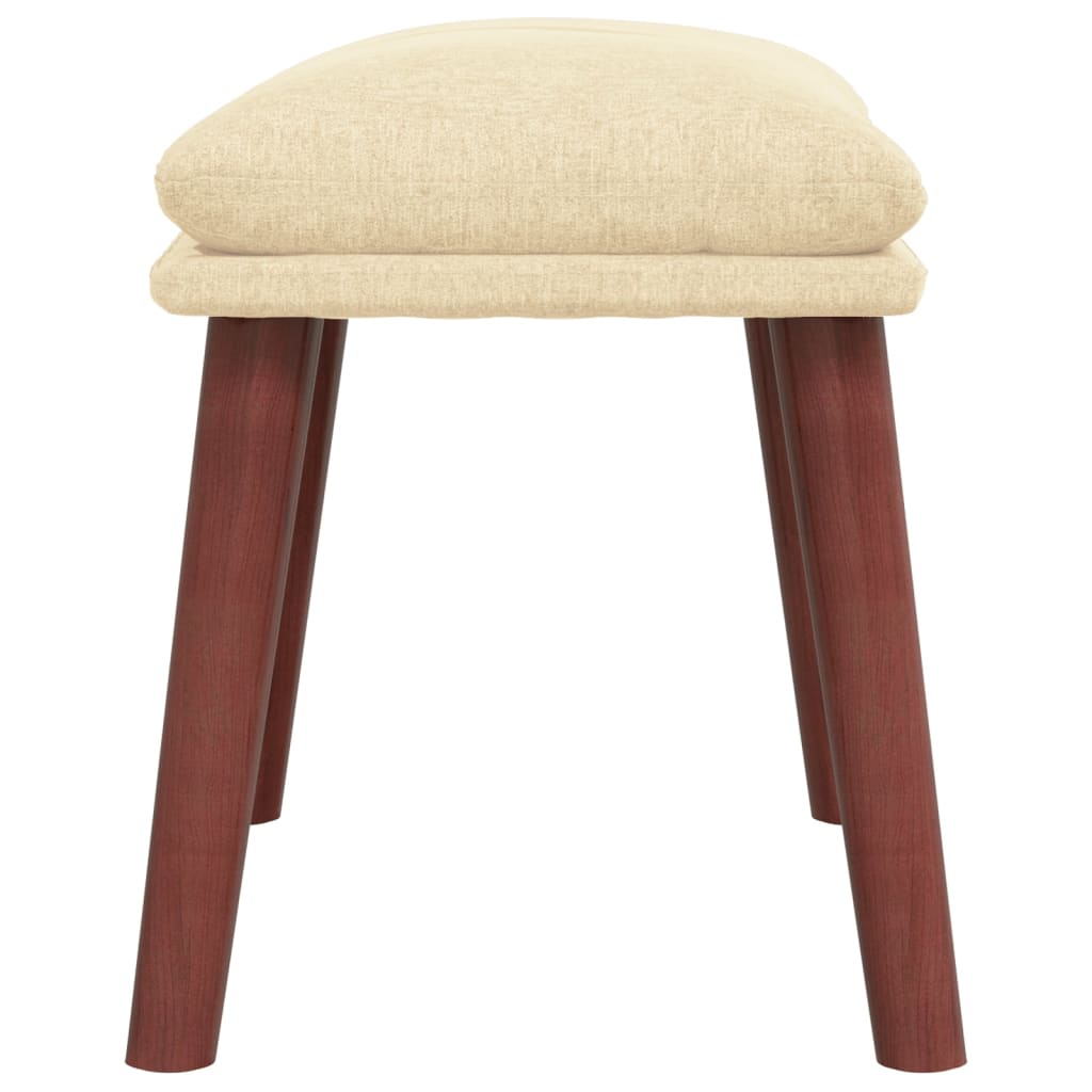 Relaxstoel met voetenbank stof crèmekleurig – afbeelding 8