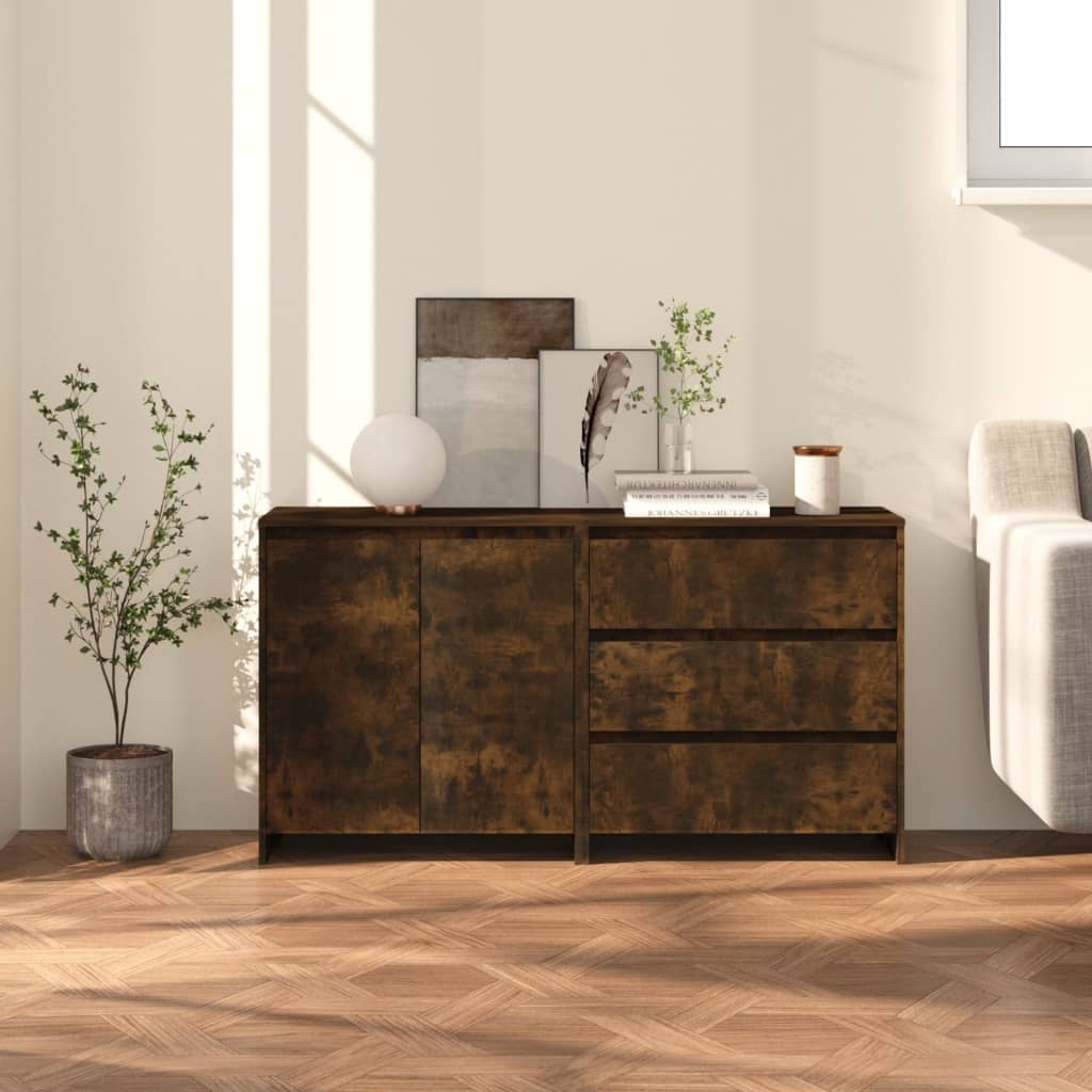 2 st Dressoirs bewerkt hout gerookt eikenkleurig
