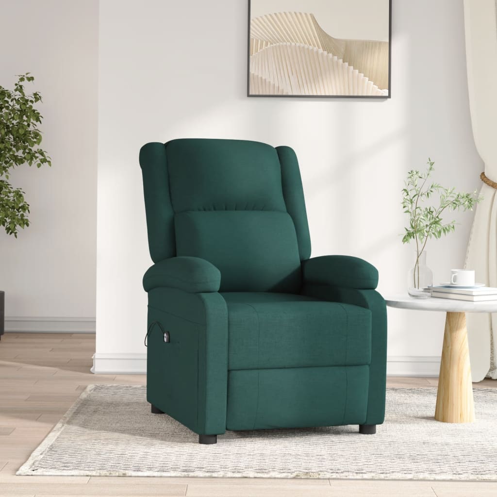 Fauteuil verstelbaar elektrisch stof donkergroen