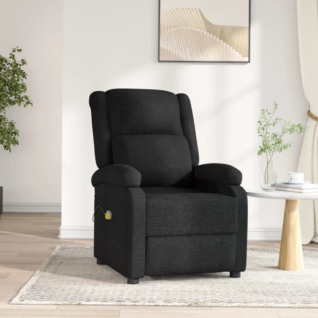 Massagestoel elektrisch stof zwart