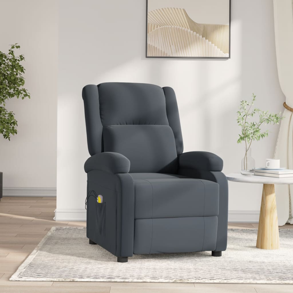 Massagestoel elektrisch fluweel donkergrijs