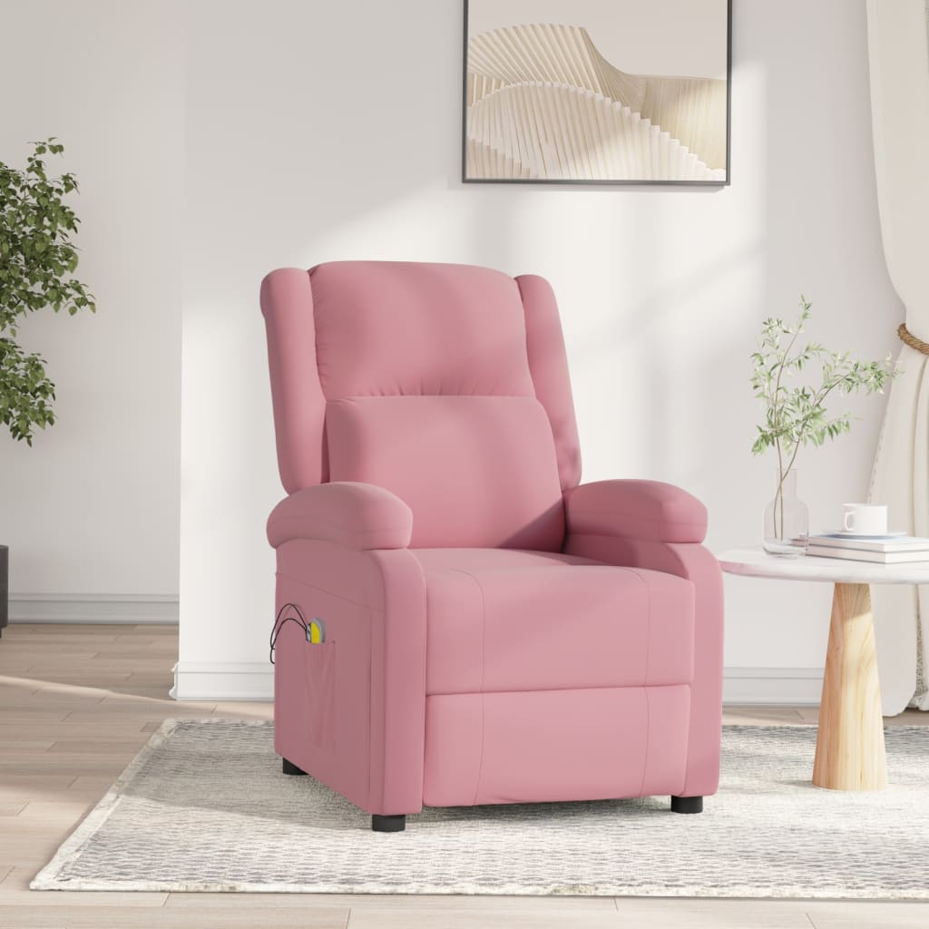 Massagestoel elektrisch fluweel roze