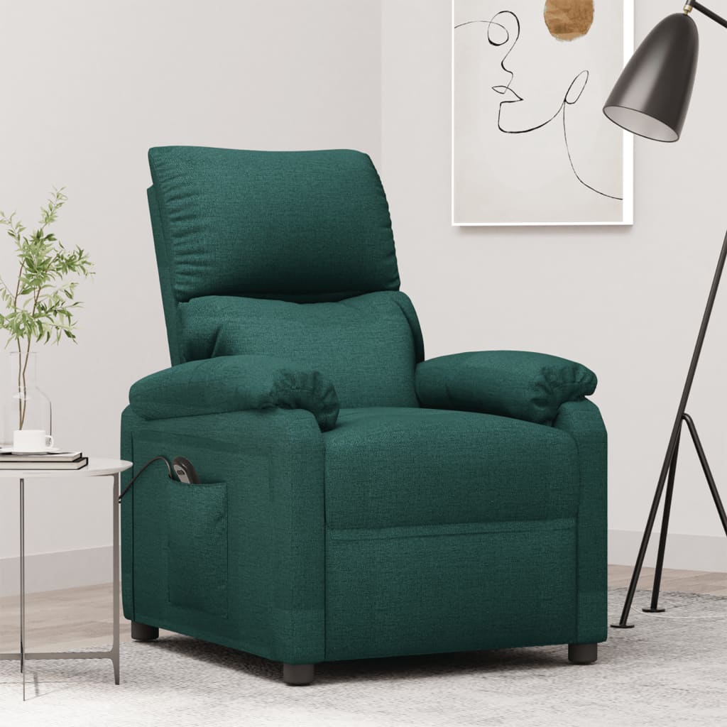 Fauteuil verstelbaar elektrisch stof donkergroen