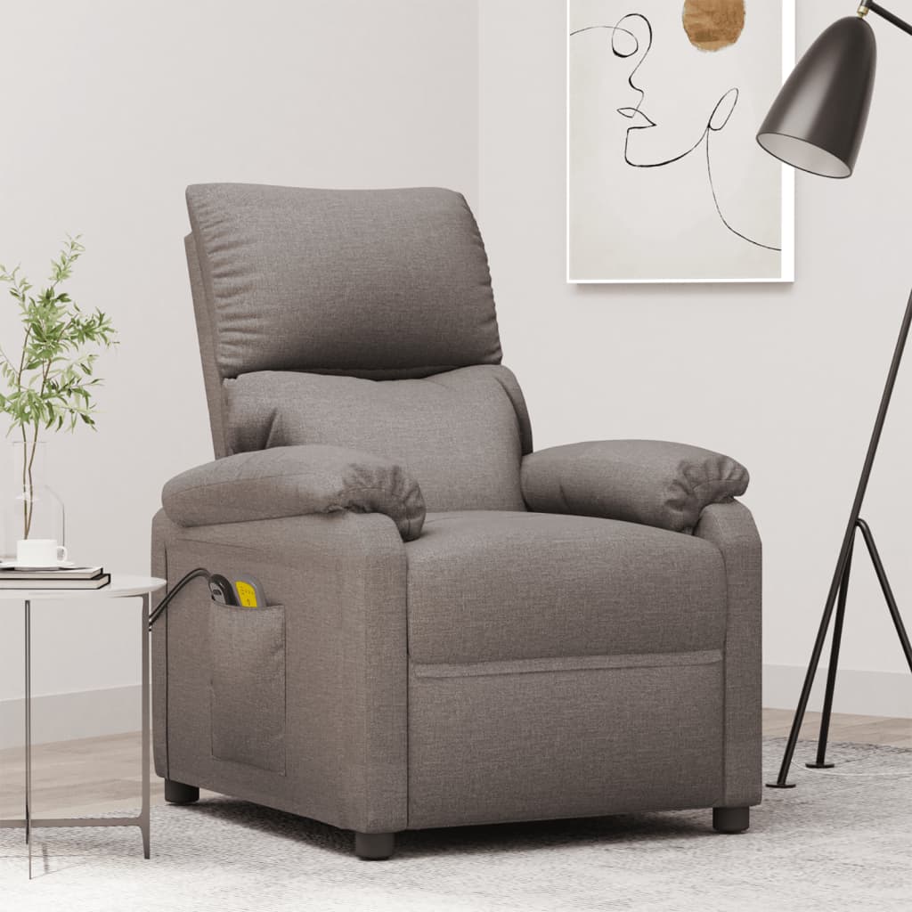Massagestoel elektrisch stof taupe