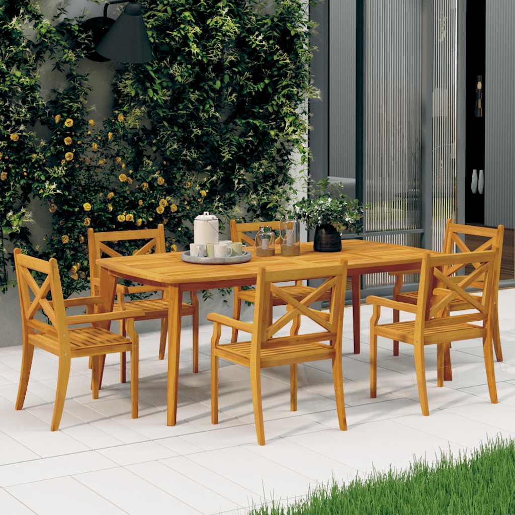 Tuinstoelen 6 st massief acaciahout – afbeelding 1