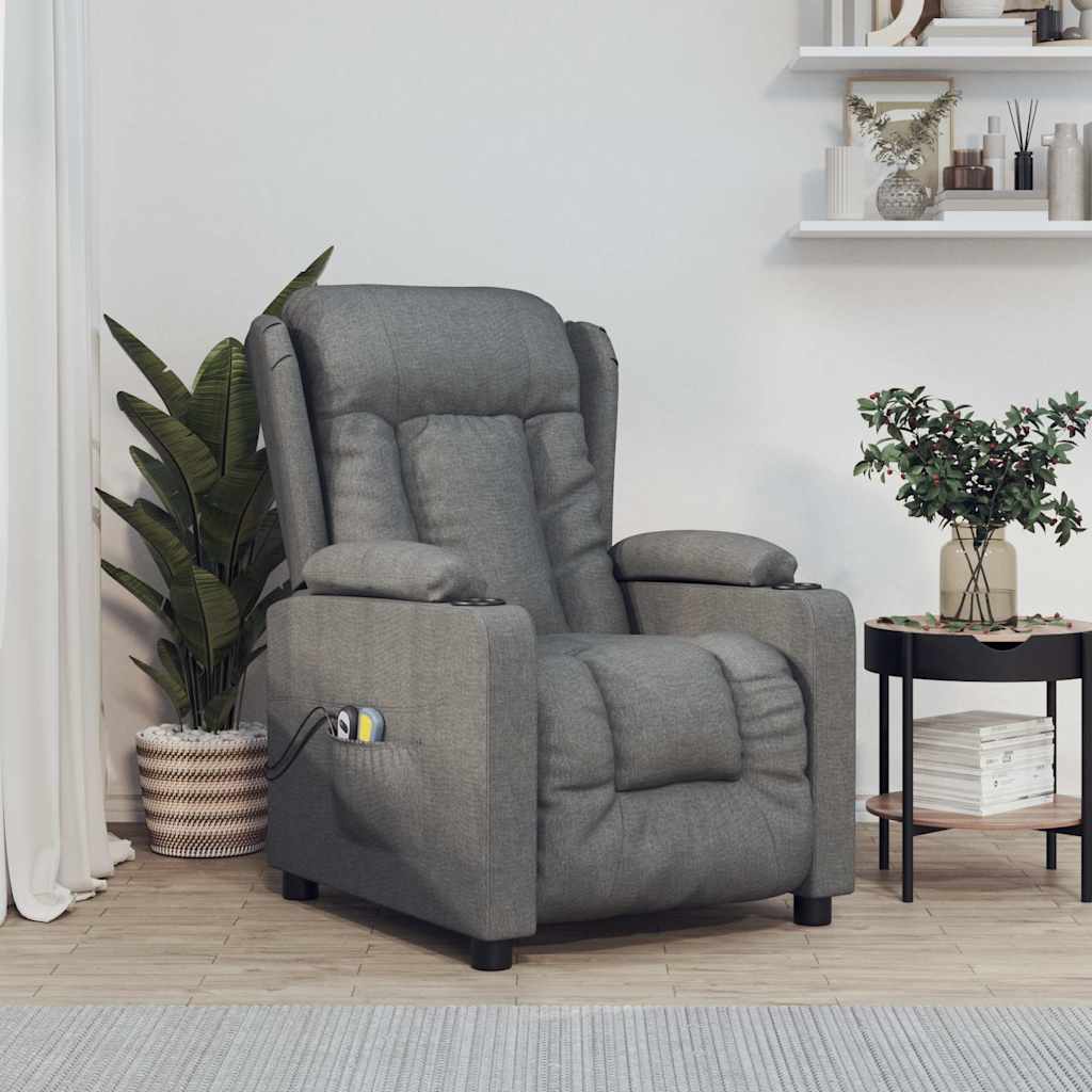 Massagestoel elektrisch stof donkergrijs