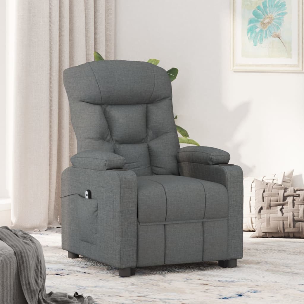 Fauteuil elektrisch verstelbaar stof donkergrijs