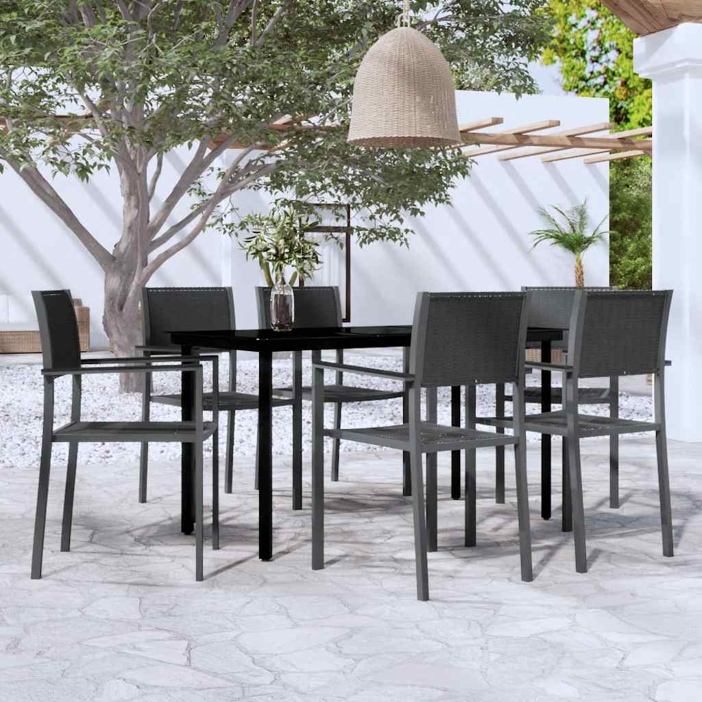 7-delige Tuinset zwart