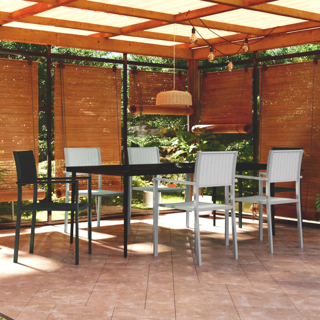 7-delige Tuinset zwart en wit