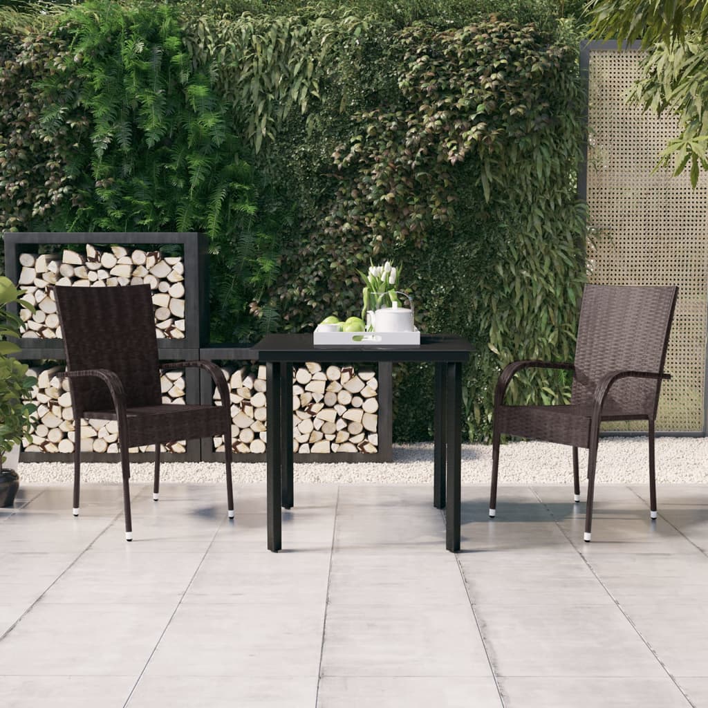 3-delige Tuinset bruin en zwart – afbeelding 1