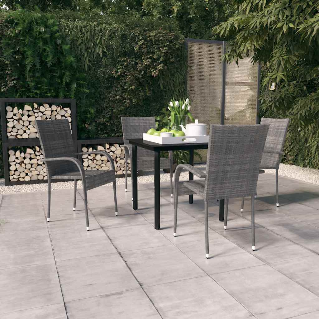 5-delige Tuinset grijs en zwart – afbeelding 1