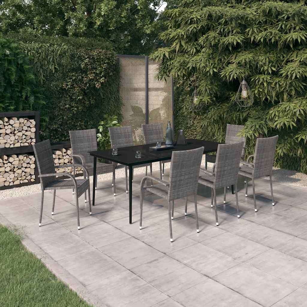 9-delige Tuinset grijs en zwart – afbeelding 1