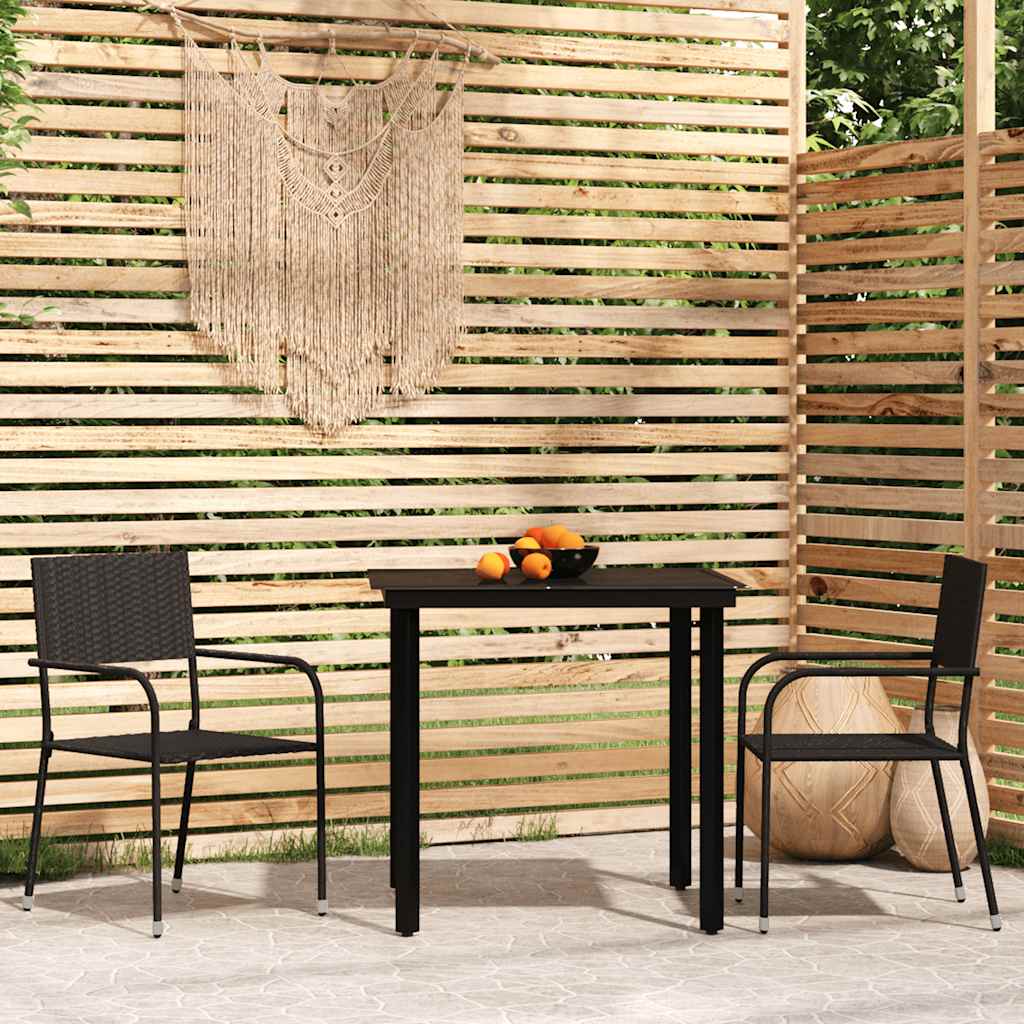3-delige Tuinset zwart