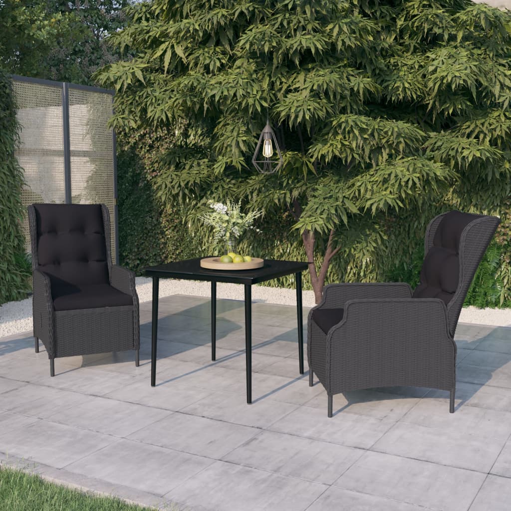 3-delige Tuinset donkergrijs – afbeelding 1