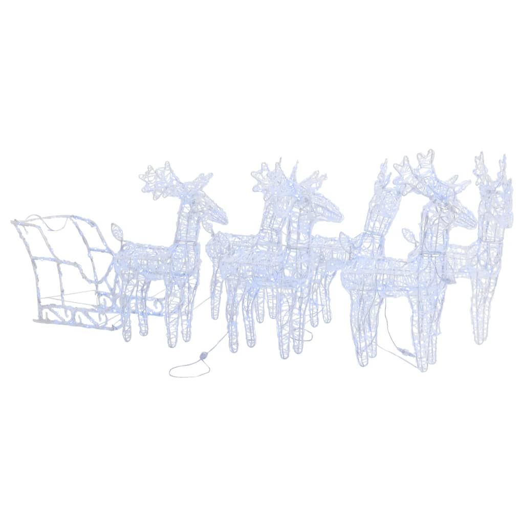 Kerstversiering rendieren en slee 320 LED's acryl – afbeelding 2