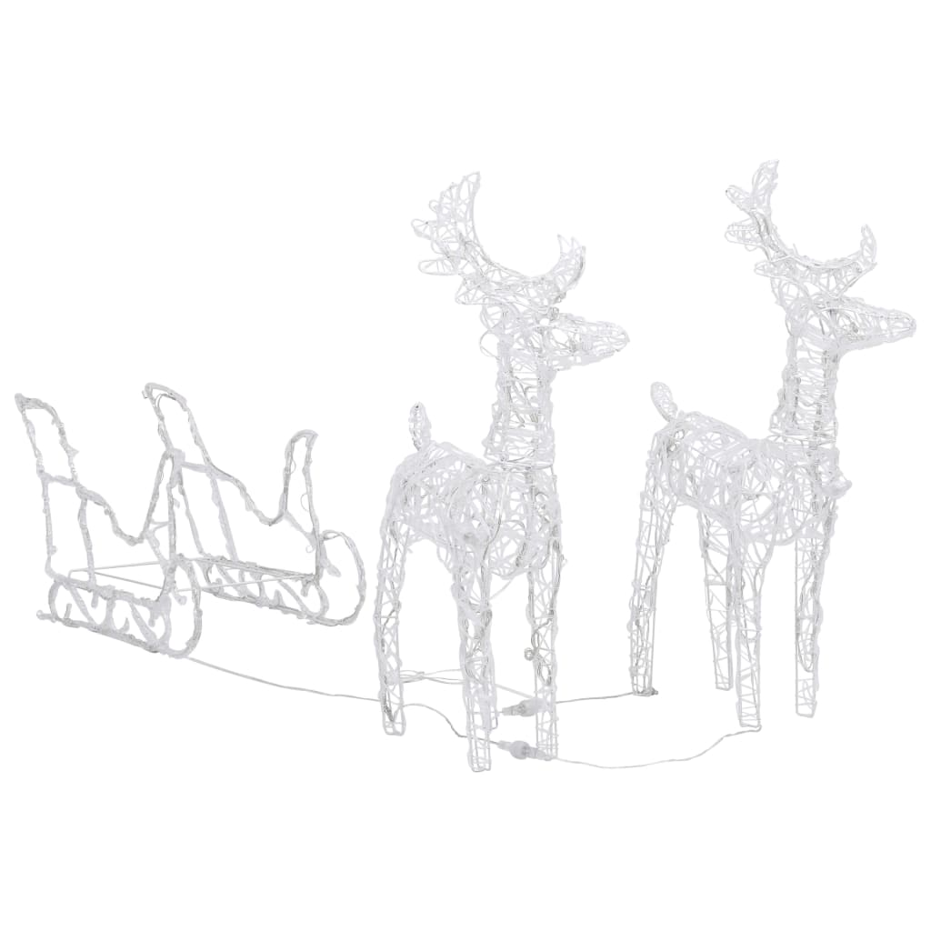 Kerstversiering rendieren en slee 320 LED's acryl – afbeelding 4