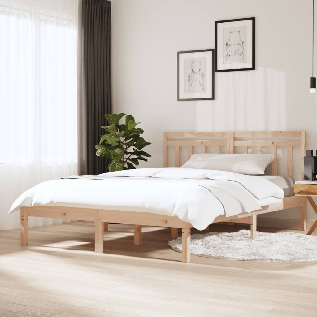 Bedframe massief grenenhout 140x190 cm – afbeelding 1