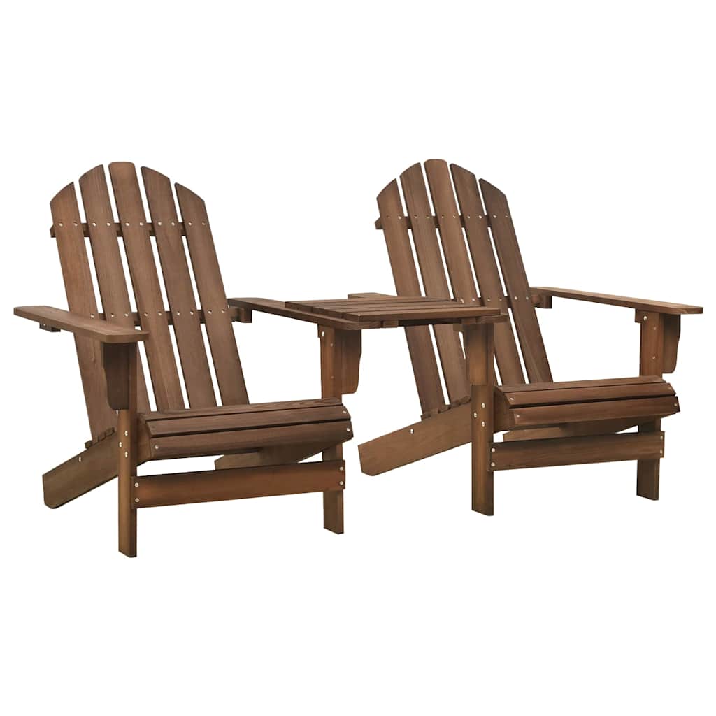Tuinstoelen Adirondack met tafeltje massief vurenhout bruin