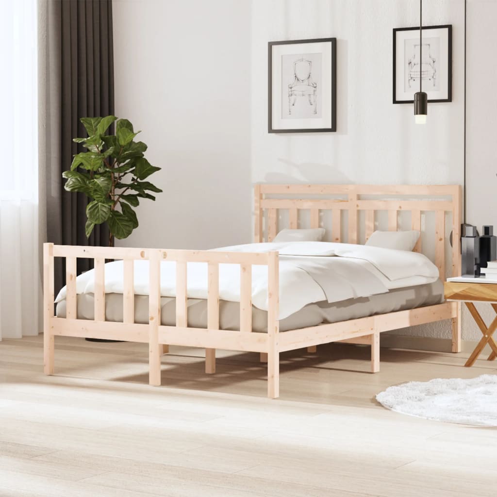 Bedframe massief hout 140x200 cm – afbeelding 1