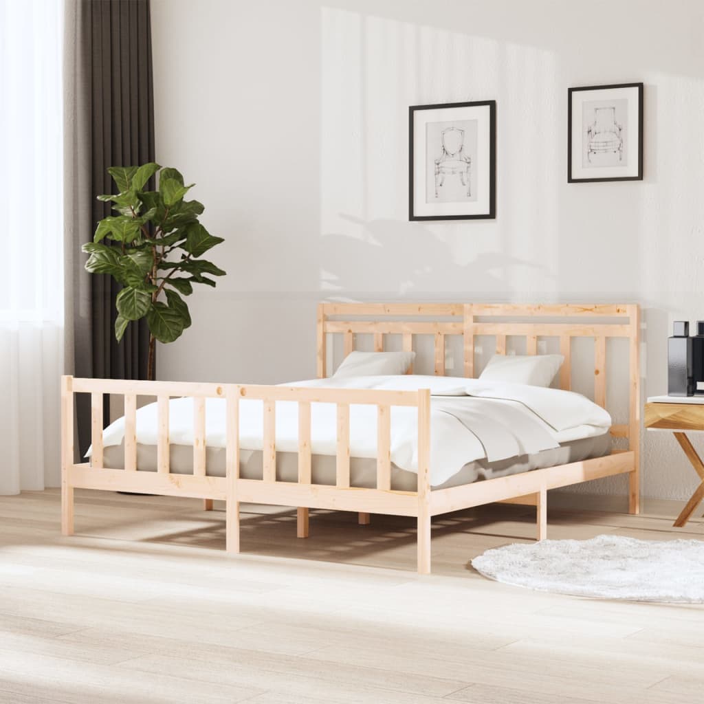 Bedframe massief hout 160x200 cm – afbeelding 1