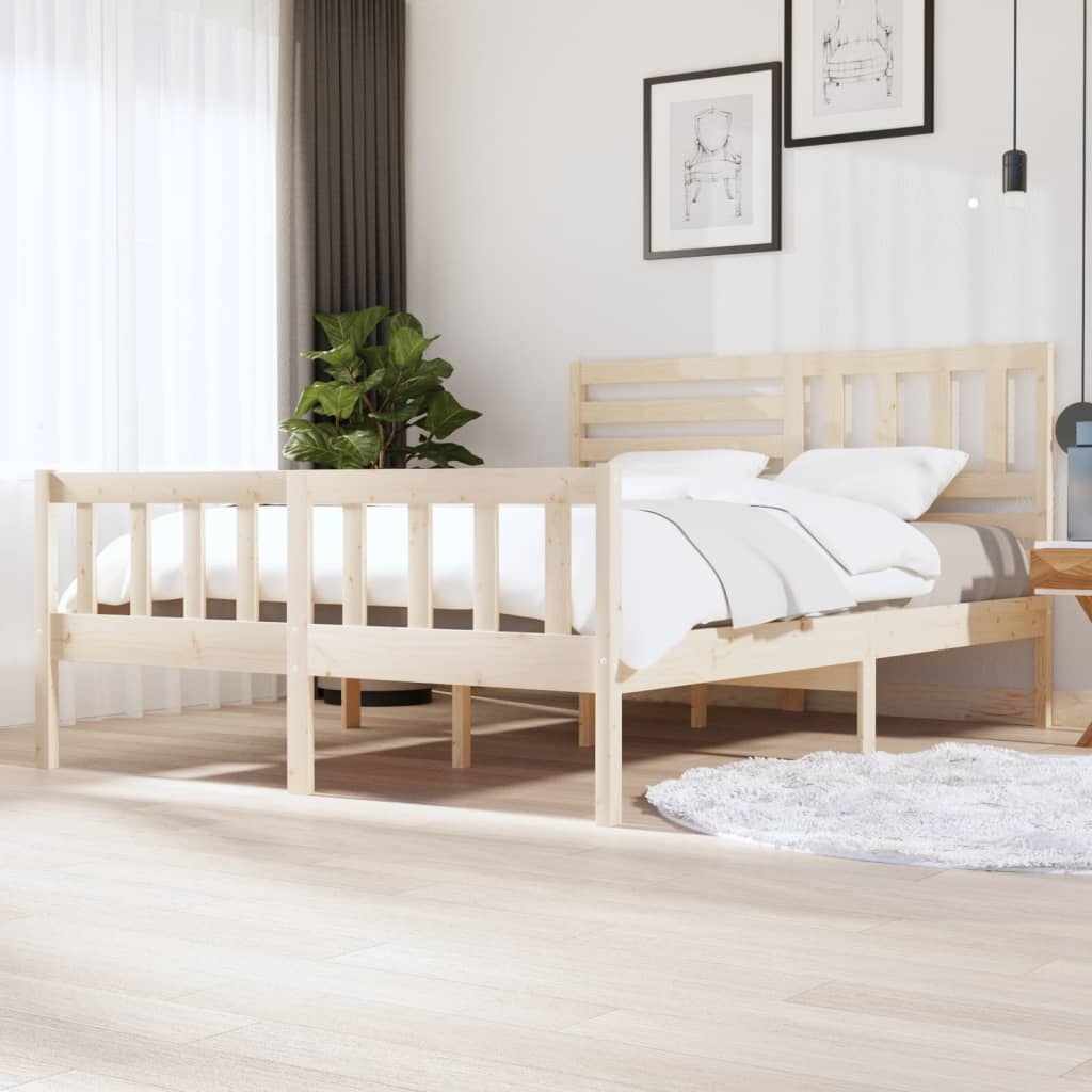 Bedframe massief hout 160x200 cm – afbeelding 1