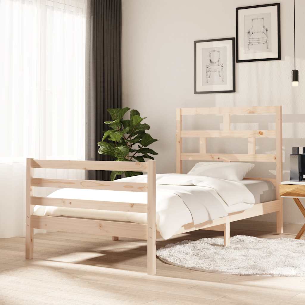 Bedframe massief grenenhout 100x200 cm – afbeelding 1
