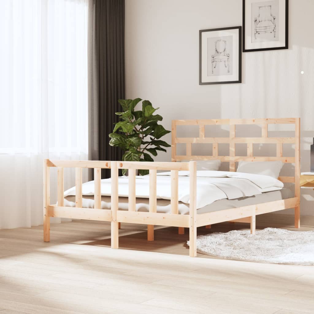 Bedframe massief grenenhout 140x200 cm – afbeelding 1