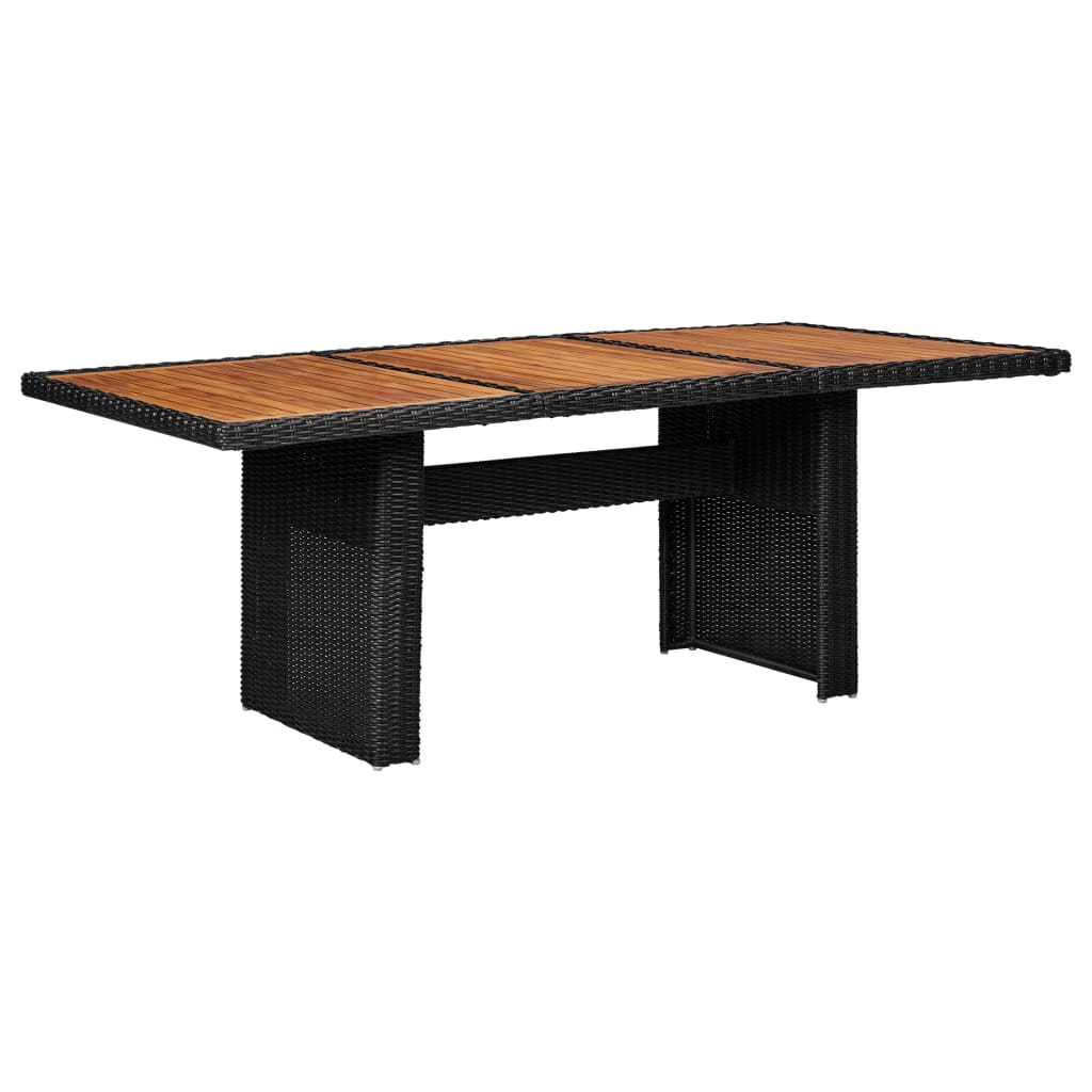 Tuintafel 200x100x74 cm poly rattan zwart – afbeelding 1