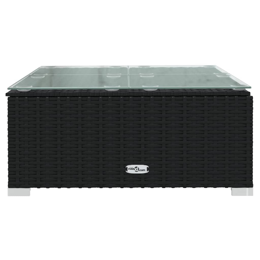 13-delige Loungeset met kussens poly rattan zwart – afbeelding 8
