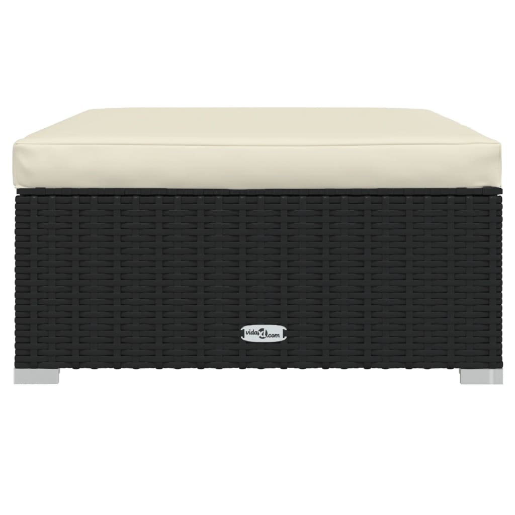 13-delige Loungeset met kussens poly rattan zwart – afbeelding 8