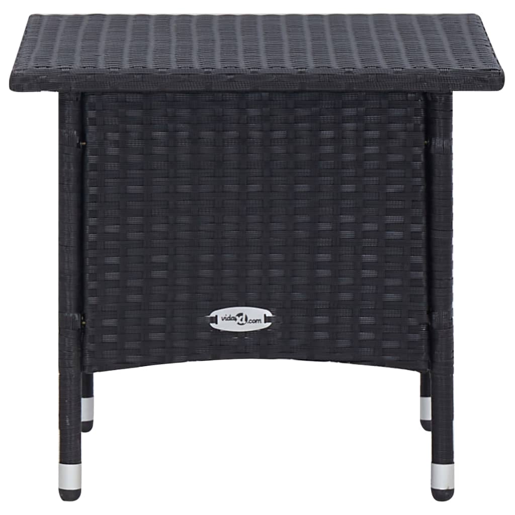 2-delige Loungeset met kussens poly rattan zwart – afbeelding 10
