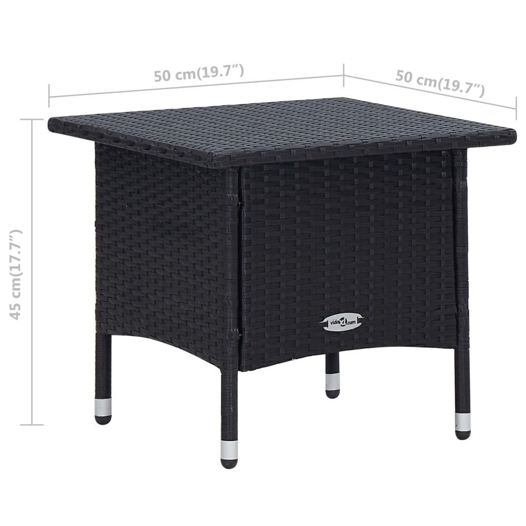 2-delige Loungeset met kussens poly rattan zwart – afbeelding 12