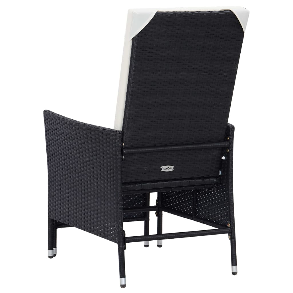 2-delige Loungeset met kussens poly rattan zwart – afbeelding 7