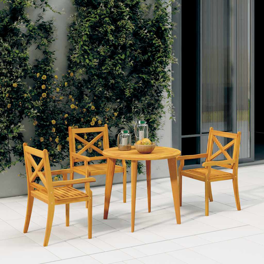 Tuinstoelen 3 st massief acaciahout
