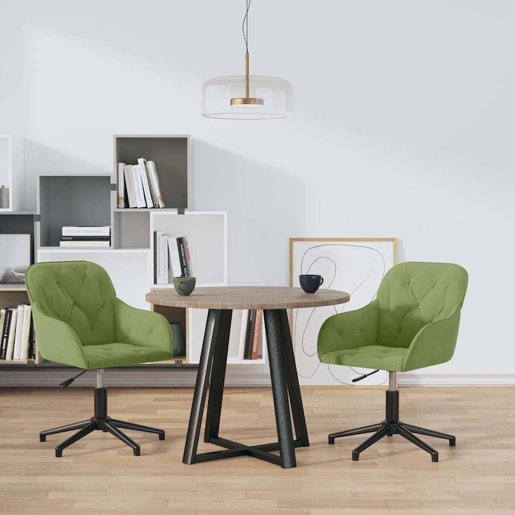 Eetkamerstoelen draaibaar 2 st fluweel lichtgroen