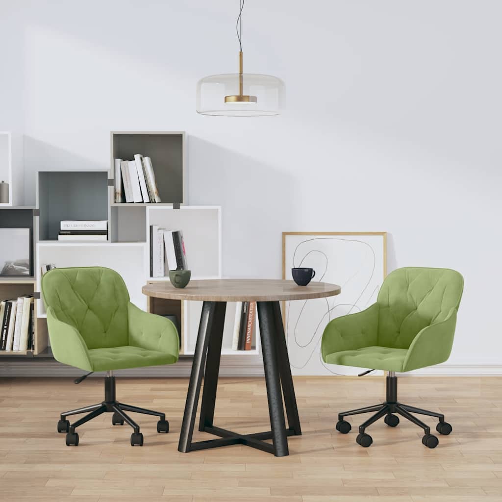Eetkamerstoelen draaibaar 2 st fluweel lichtgroen