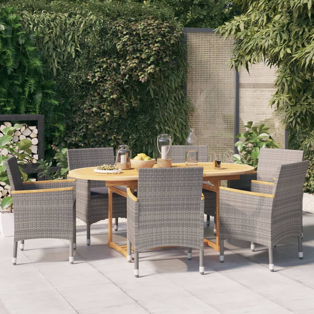 7-delige Tuinset met kussens grijs – afbeelding 1