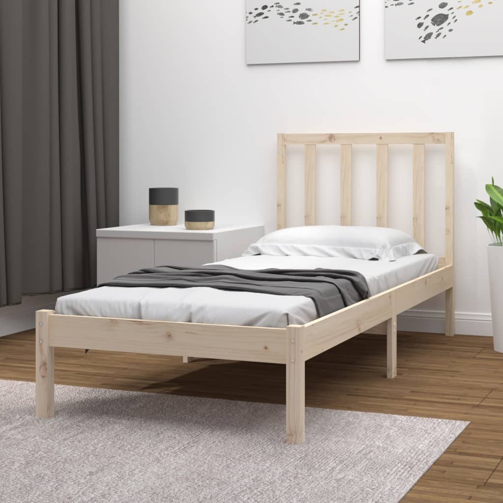 Bedframe zonder matras massief grenenhout 75x190 cm – afbeelding 1
