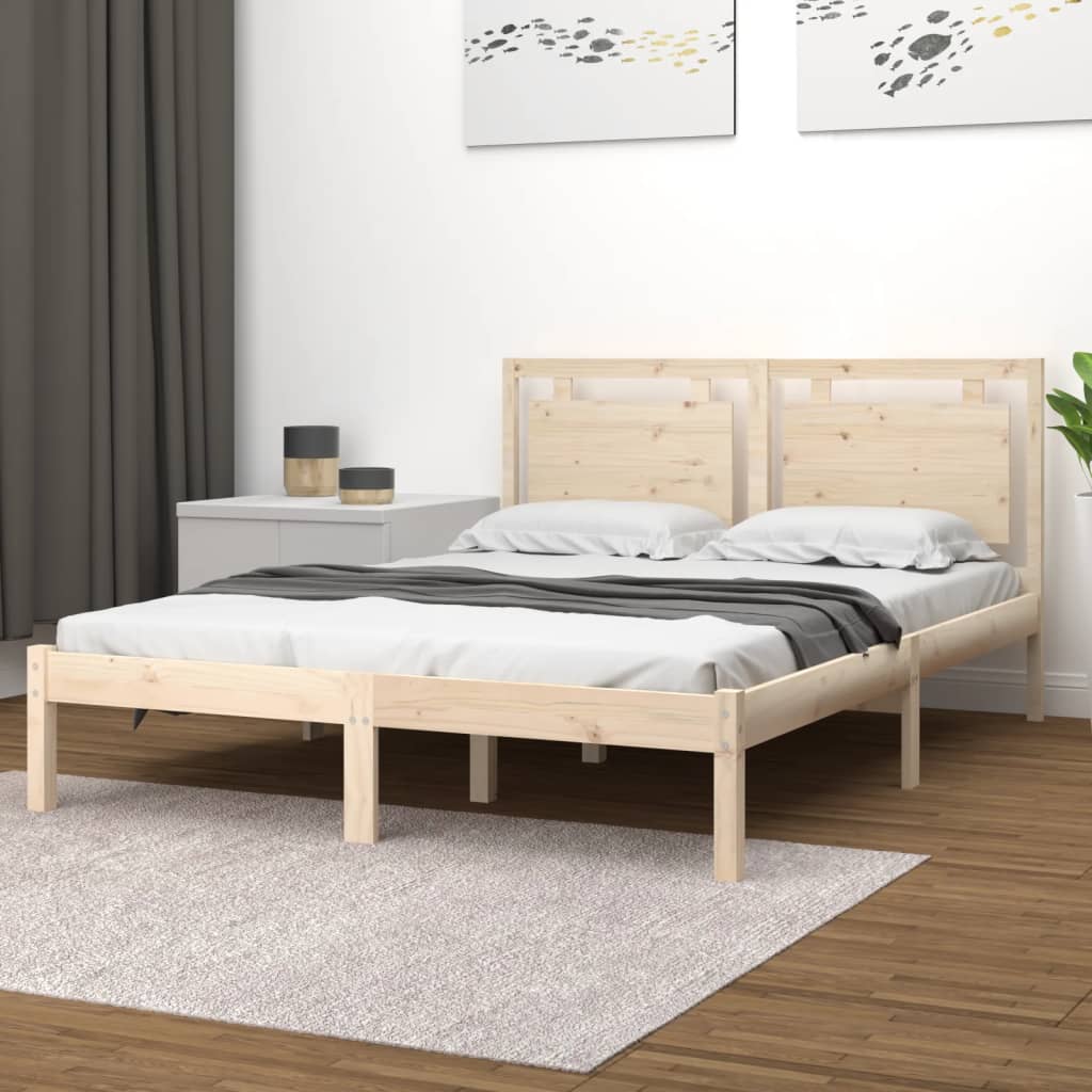 Bedframe massief hout 120x200 cm – afbeelding 1