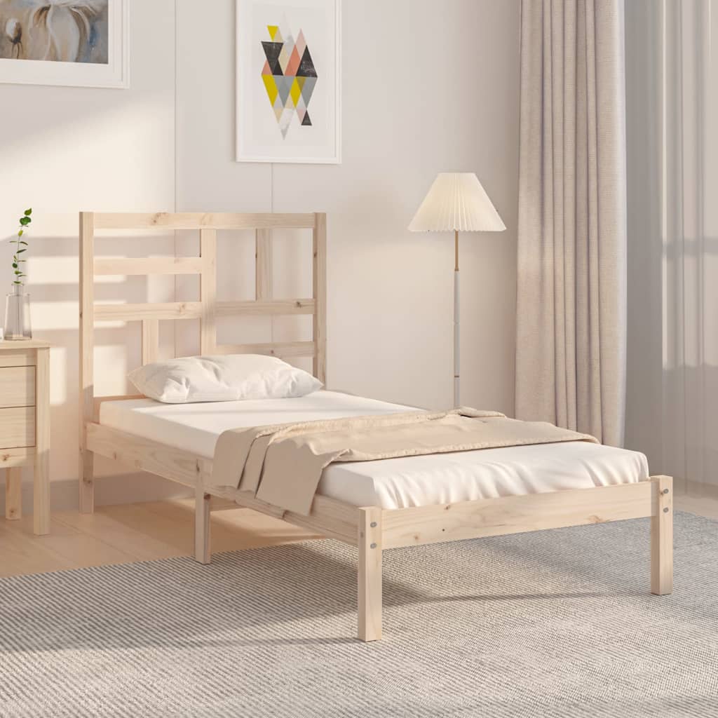 Bedframe massief hout 75x190 cm – afbeelding 1