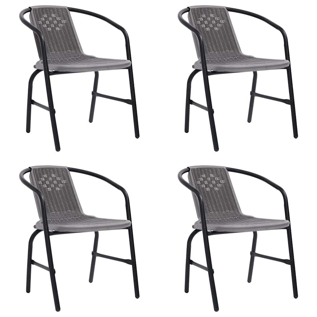 Tuinstoelen 4 st 110 kg kunststof rattan en staal