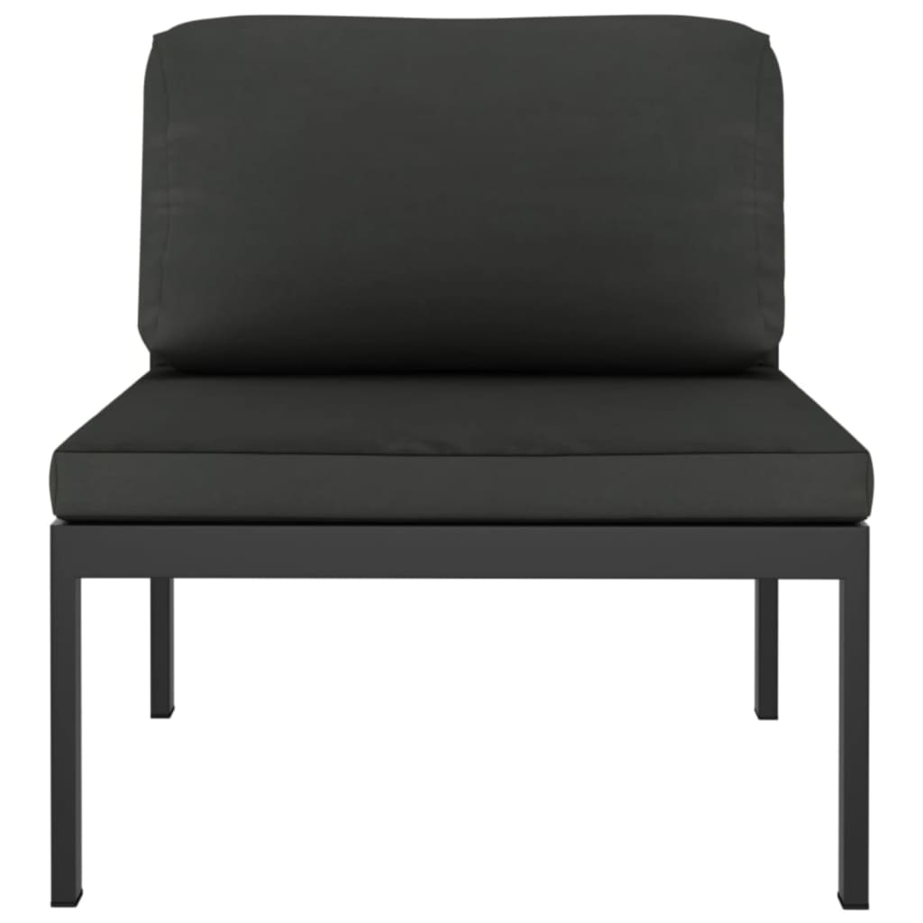 3-delige Loungeset met kussens aluminium antracietkleurig – afbeelding 4