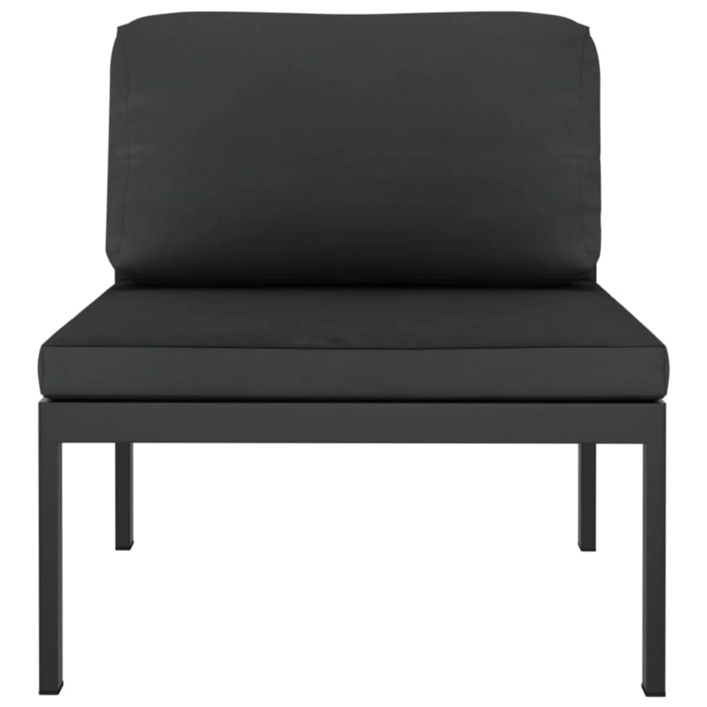 5-delige Loungeset met kussens aluminium antracietkleurig – afbeelding 4